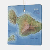 Maui Island  Map Keramisch Ornament (Links)