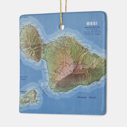 Maui Island  Map Keramisch Ornament (Links)