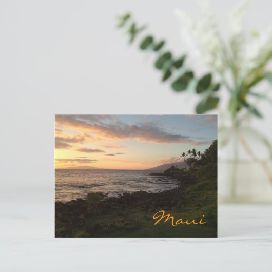 Maui Island Sunset Briefkaart (Staand voorkant)