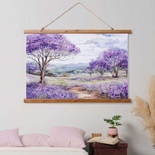 Maui Jacaranda Trees Hangend Wandkleed (Slaapkamer)