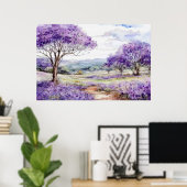 Maui Jacaranda Trees Poster (Thuiskantoor)