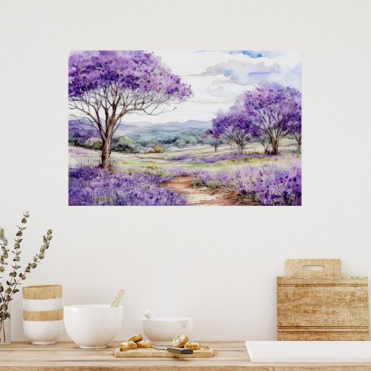 Maui Jacaranda Trees Poster (Keuken)