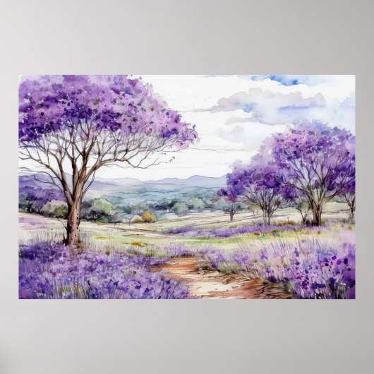 Maui Jacaranda Trees Poster (Voorkant)