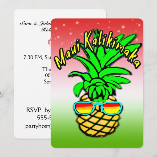 Maui Kalikimaka Pun Hawaiian kerstananas Kaart (Voorkant / Achterkant)