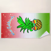 Maui Kalikimaka Pun Hawaiian kerstananas Strandlaken (Voorkant)