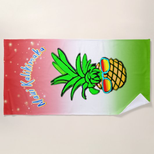 Maui Kalikimaka Pun Hawaiian kerstananas Strandlaken (Voorkant)