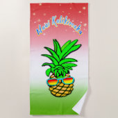 Maui Kalikimaka Pun Hawaiian kerstananas Strandlaken (Voorkant)