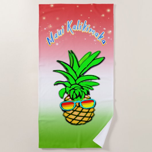 Maui Kalikimaka Pun Hawaiian kerstananas Strandlaken (Voorkant)