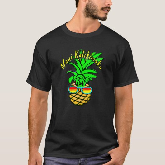 Maui Kalikimaka Pun Hawaiian kerstananas T-shirt (Voorkant)