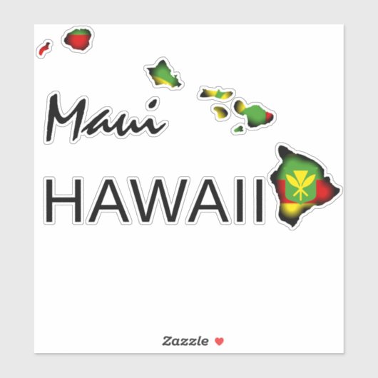 MAUI - KANAKA MAOLI EILANDEN HAWAI BLK STICKER (Vel)