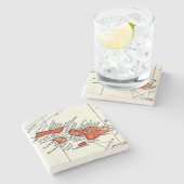 Maui, Lanai, Molokai Hawaiian Islands Stone Stenen Onderzetter (Zijkant)