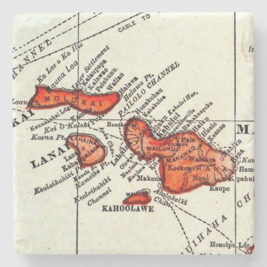 Maui, Lanai, Molokai Hawaiian Islands Stone Stenen Onderzetter (Voorkant)