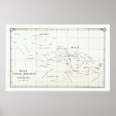 Maui, Lanai, Molokai, Kahoolawe  Map 1890 Poster (Voorkant)