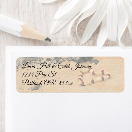 Maui Lei op geheim strand retour adres label (Insitu)