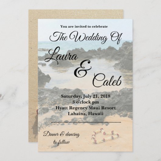 Maui Lei over geheime uitnodiging voor het huwelij (Voorkant / Achterkant)