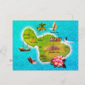 Maui Map Briefkaart (Voorkant / Achterkant)
