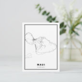 Maui Map Briefkaart (Staand voorkant)