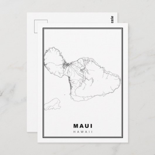 Maui Map Briefkaart (Voorkant / Achterkant)
