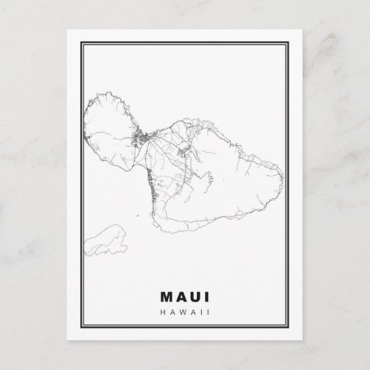 Maui Map Briefkaart (Voorkant)