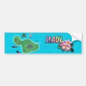 Maui Map Bumpersticker (Voorkant)