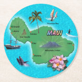Maui Map Drink Onderzetter (Voorkant)