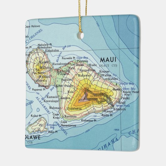 Maui  Map Keramisch Ornament (Links)
