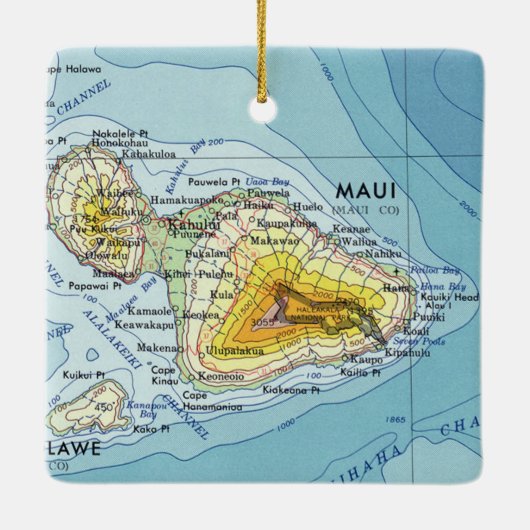 Maui  Map Keramisch Ornament (Achterkant)