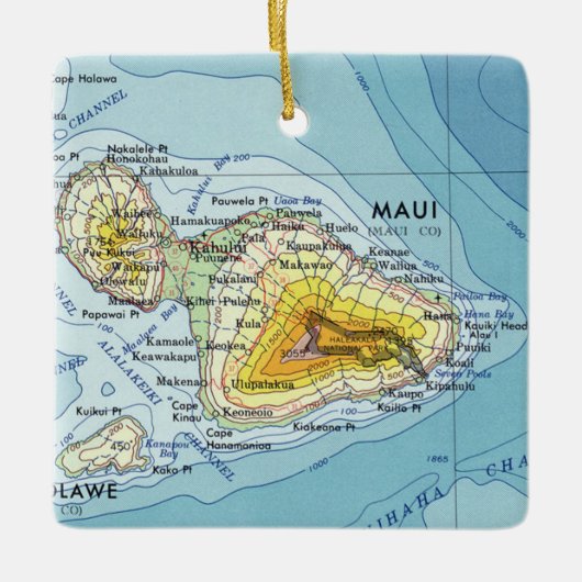 Maui  Map Keramisch Ornament (Voorkant)