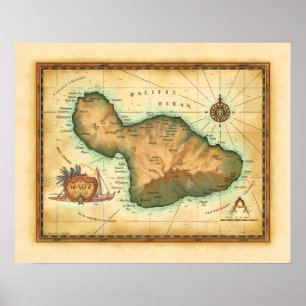 Maui Map Poster