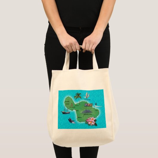 Maui Map Tote Bag (Voorkant (product))