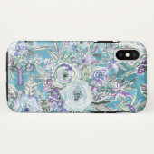 MAUI MINDSET Mystic Violet Aqua Floral Case-Mate iPhone Case (Achterkant (horizontaal))