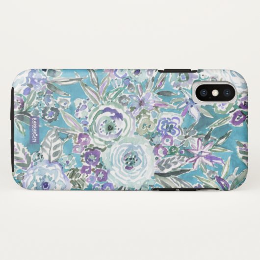 MAUI MINDSET Mystic Violet Aqua Floral Case-Mate iPhone Case (Achterkant (horizontaal))