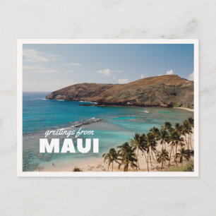 Maui Oceaan Tropische Palmboom Hawaï Groeten Briefkaart