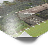 Maui, oude kerk, met de wind geblazen palmbomen foto afdruk (Hoek)