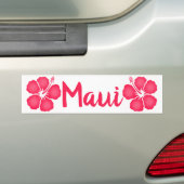 Maui Pink Hibiscus Bumpersticker (Op auto)