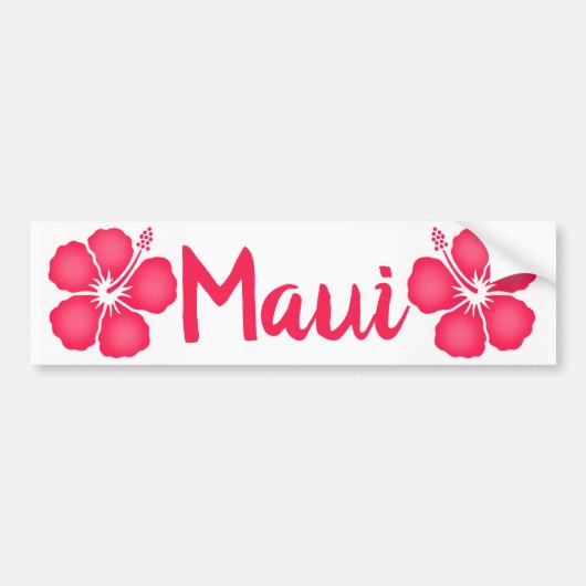 Maui Pink Hibiscus Bumpersticker (Voorkant)
