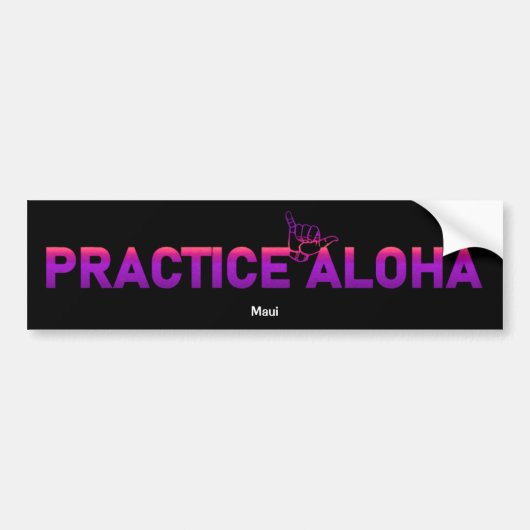Maui Practice Aloha PurpleRay Shaka (losse hangen) Bumpersticker (Voorkant)