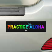 Maui Practice Aloha Rainbow Shaka (Hang los) Bumpersticker (Op auto)