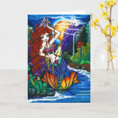 Maui Princess Mermaid Fairy Cockatoo Kaart (Gele Bloem)