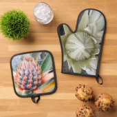Maui Protea & Pineapple Hot Pads Ovenwant & Pannenlap Set (Top down)