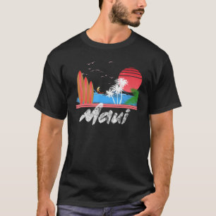 Maui Retro Surf Hawaii Surfing Design Clothes T-shirt