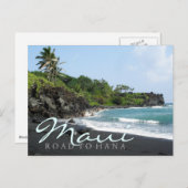 Maui Road tot Hana Black zandstrand text briefkaar Briefkaart (Voorkant / Achterkant)