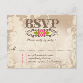 MAUI RSVP Tropical Floral Linen Paper Kaartje