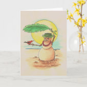 Maui Sneeuwman Kaart (Gele Bloem)