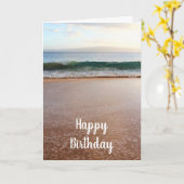 Maui Strand en Golven Verjaardag Kaart (Gele Bloem)