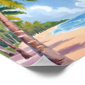 Maui Strand Palmboom Hawaï Schilderij Poster (Hoek)