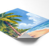 Maui Strand Palmboom Hawaï Schilderij Poster (Hoek)