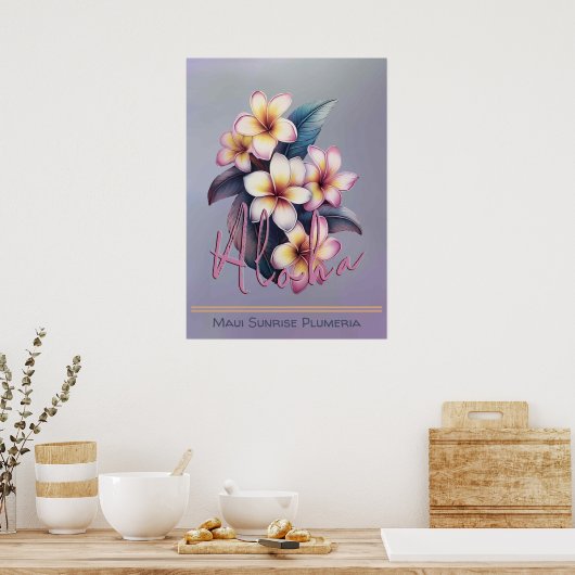 Maui Sunrise Plumeria Poster (Keuken)