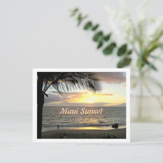 Maui Sunset, Beach Walker Briefkaart (Staand voorkant)