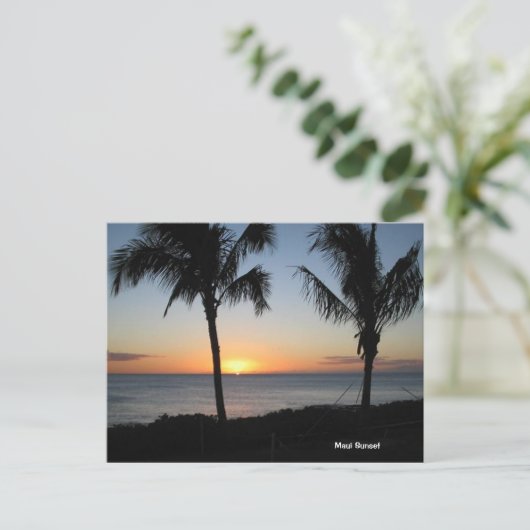 Maui Sunset Briefkaart (Staand voorkant)